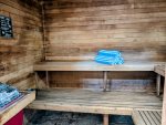 Enjoy the sauna year-round, located at the Creekside Clubhouse